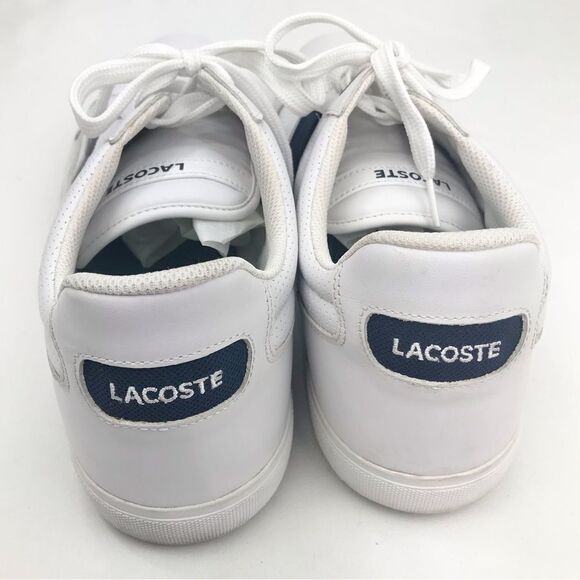 Lacoste Sport Ortholite White Leather Blue Banded Classic Alligator Sneakers - Picture 9 of 16